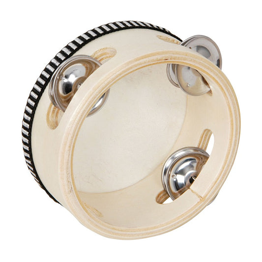 Wooden Tambourine 10 cm - 2 Pack