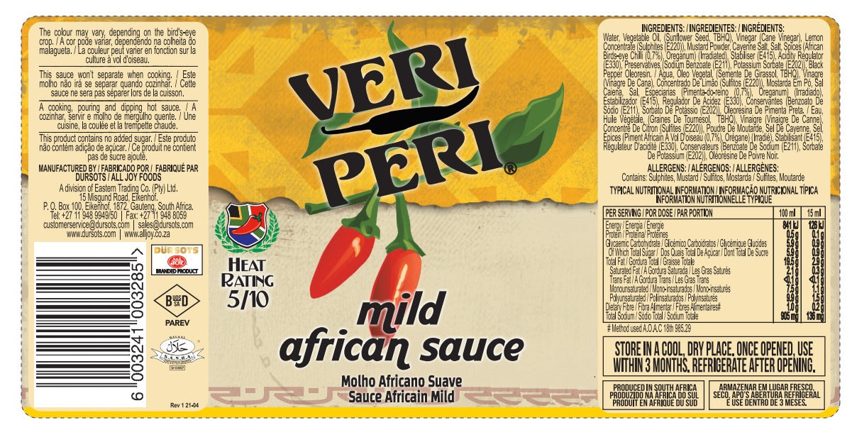 Veri Peri Sauce - Hot African Sauce 700ml