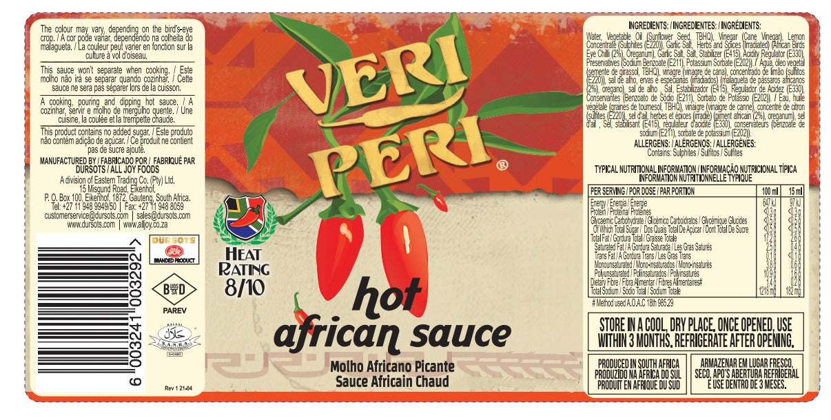 Veri Peri Sauce - Hot African Sauce 700ml