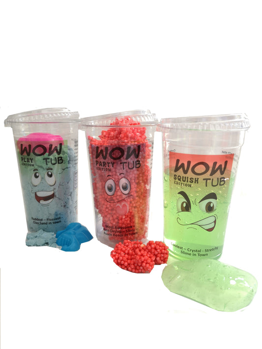 WOWTub 3 Pack - Variety Slime, Floam and Kinetic Sand