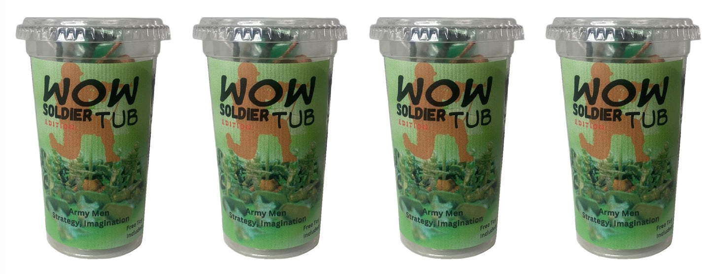 WowTub Soldier Edition - 4 Pack - Over 60 Plastic Soldiers and Army Men