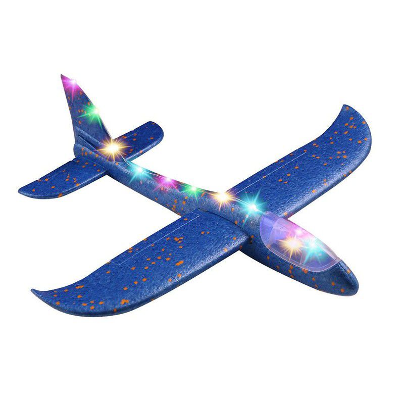 blue glider with lights