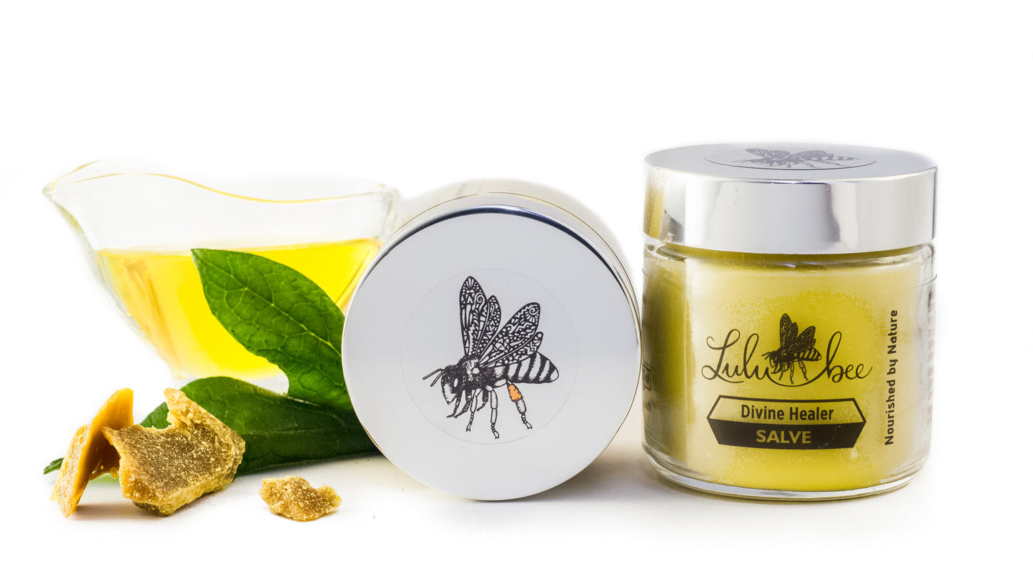 Bee-licious Body Balm , Divine Healer Salve & Immortelle Face Balm -Lulubee