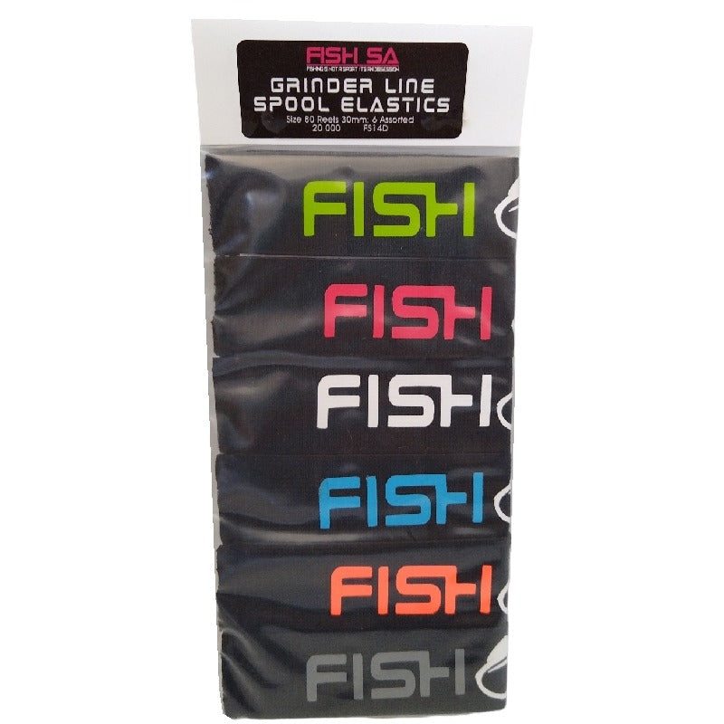 Grinder (reels) Line Spool Elastics 6 pack - Adjustable line lockers, keeping your s#$t together!