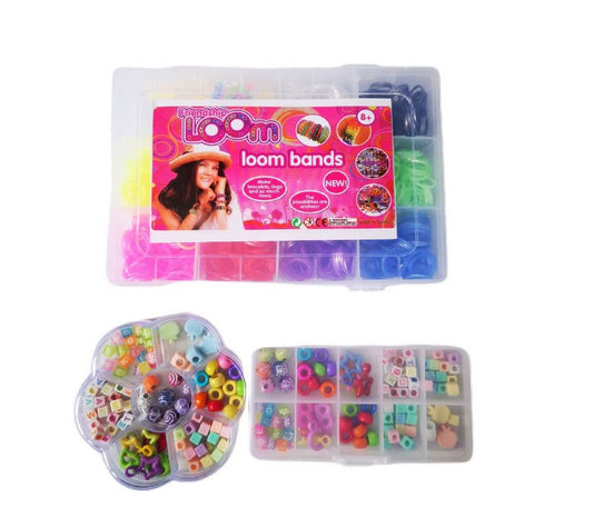 Loom Bands & Beads Activity 1200 pc Set - Jewelry DIY Activity Set
