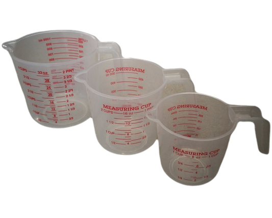 Measuring Jug Set of 3 - Transparent Plastic