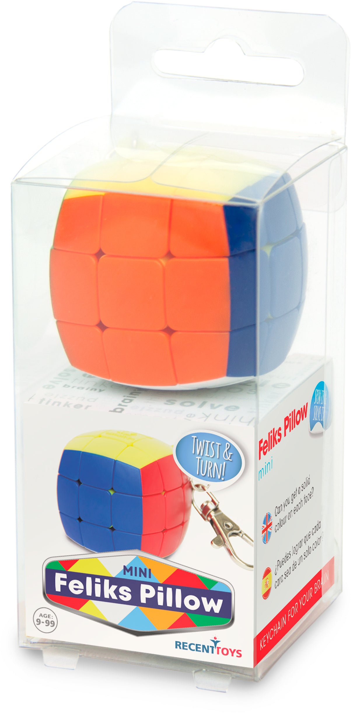 Mini Feliks Pillow Keychain Puzzle - Brain Teaser, Speedcube by Meffert's
