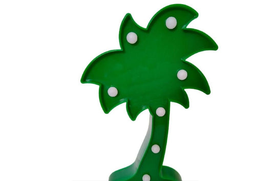 Night Light Palm Tree - Battery Operated Palm Tree - 28 Cm - Green