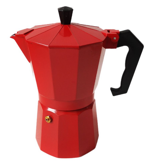 coffee, stove top coffee pot, Red