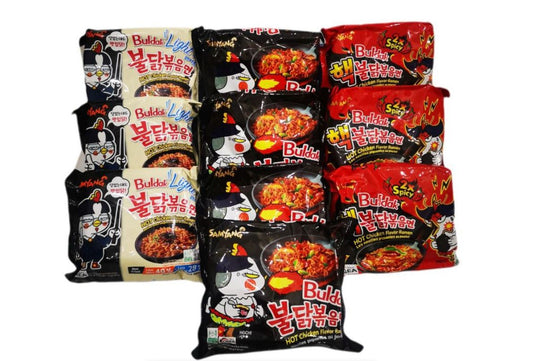 Samyang Hot Chicken Noodle Original, Mild & Double Hot Flavour -10 Pack
