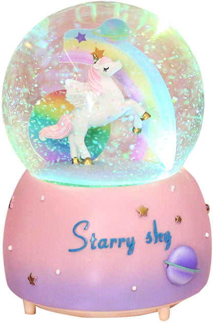 Unicorn - Starry Sky Snow Globe - Musical Night Light - view 3