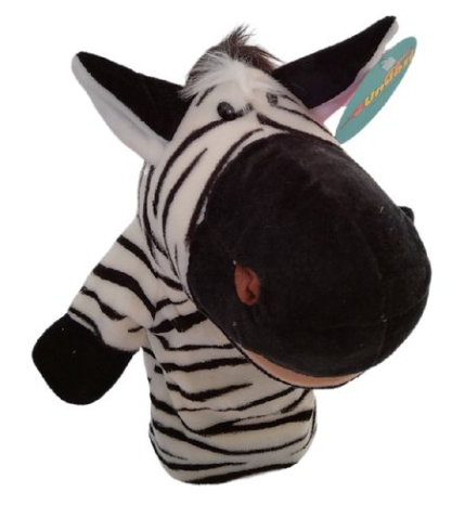 hand puppet zebra with movable fingers and mouth