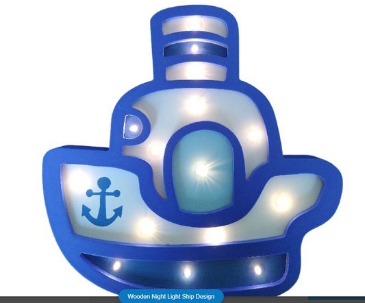 Wooden Night Light Ship Design