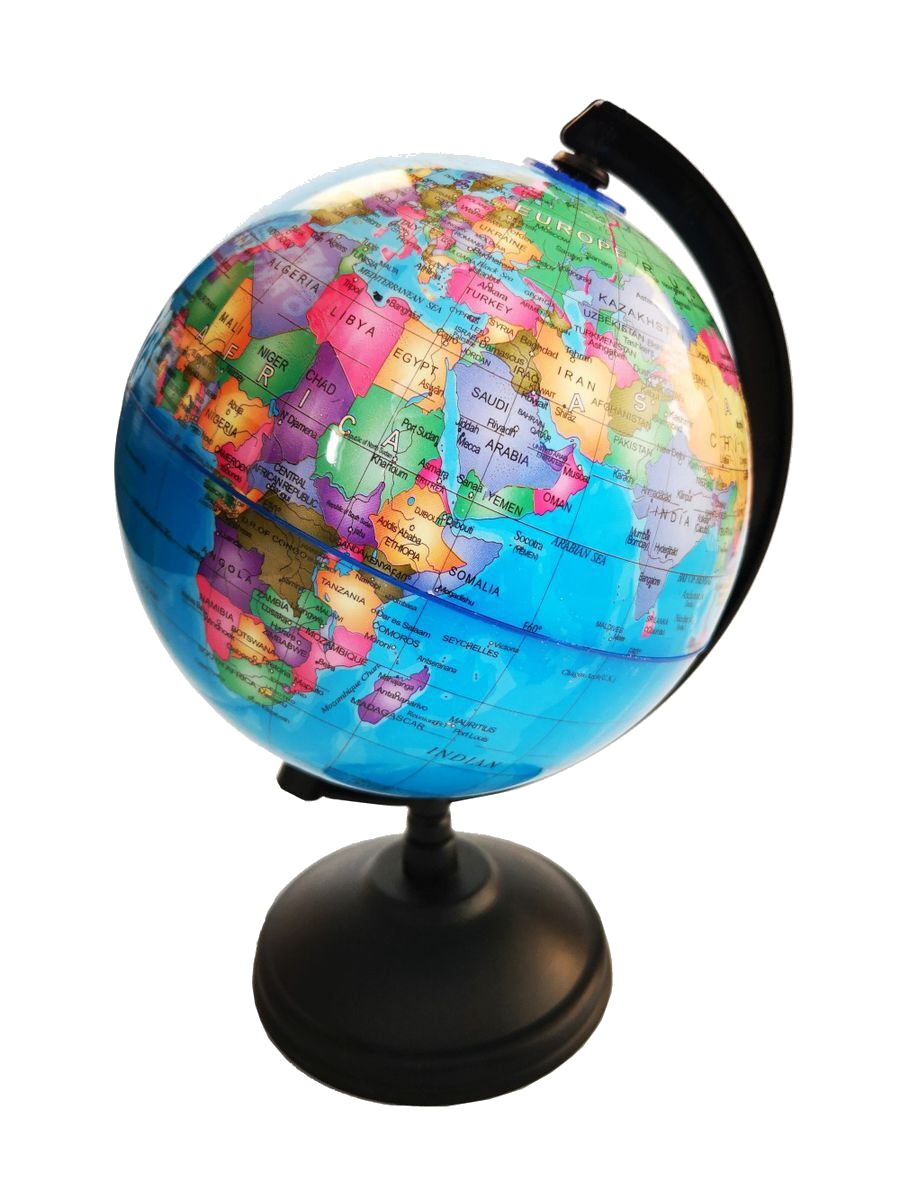 Political Globe with Stand - World Map