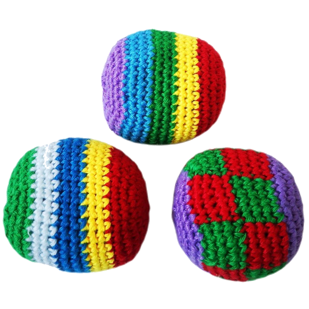 Foot Bags - Hack Sacks - Set of 3 - Assorted