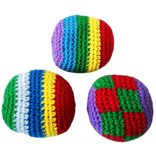 Foot Bags - Hack Sacks - Set of 3 - Assorted