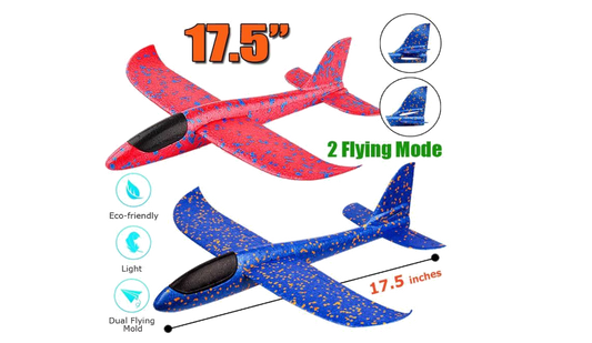 red an blue glider planes