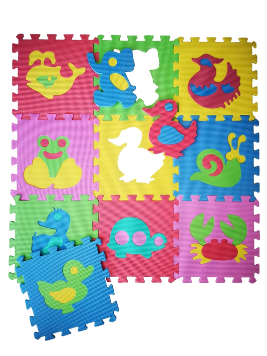 EVA Educational Foam Puzzle Floor Mat for Kids 10 Pieces - 1 x 1 Meter