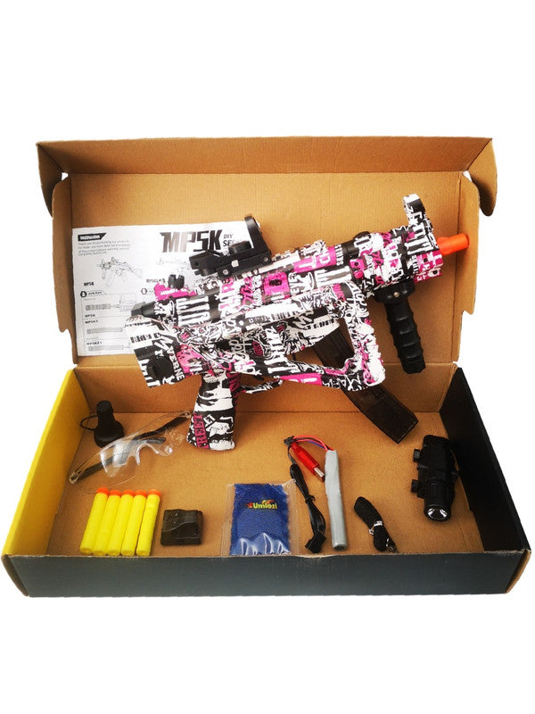 Rechargeable Electric Gel Ball Blaster MP5 Folding Design and Protective Eyewear & 8000 Gel Balls