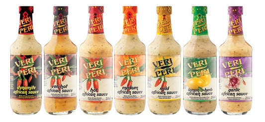 Veri Peri Sauce 250ml and 750ml. Veri Peri Hot African Sauce. Flavours